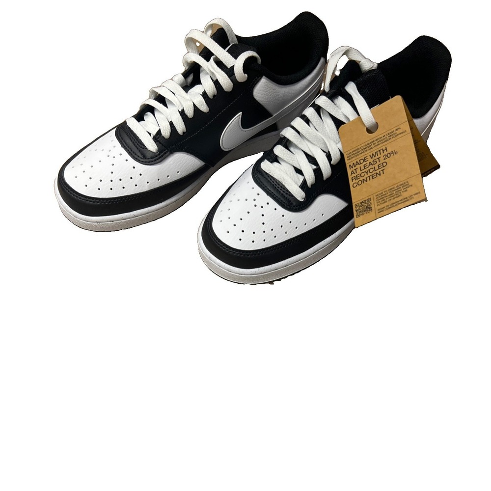 Men's Nike Court Vision LO NN Next Nature Low Black White Sneaker NEW 9.5